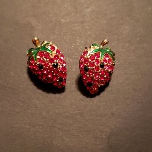 Goldtone Strawberry Post Earrings